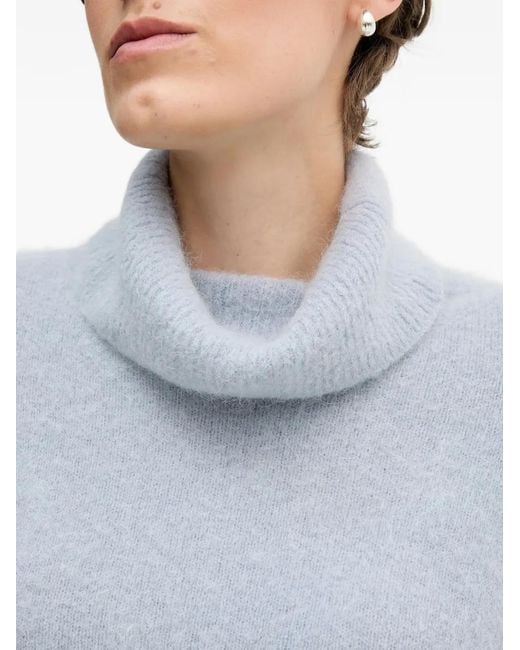Sandro Ferrone Blue Turtleneck Sweater