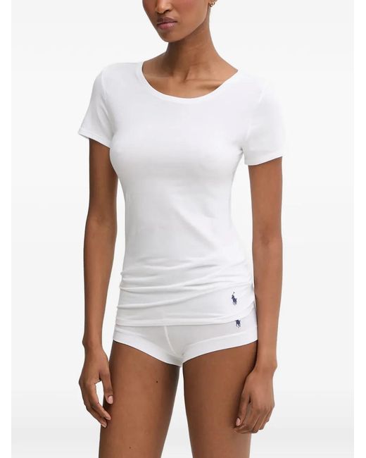 Polo Ralph Lauren White Logo-Embroidery Pajama