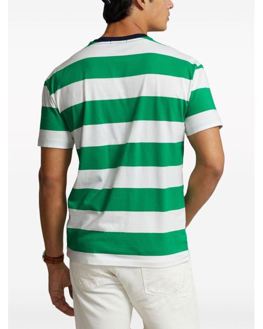 T-shirt en coton à rayures horizontales Polo Ralph Lauren pour homme en coloris Green