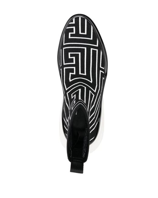 Balmain Black Bold Hiking Monogram Sneakers