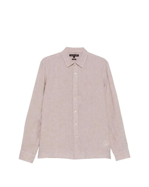 Michael Kors Pink Logo-Embroidered Shirt for men