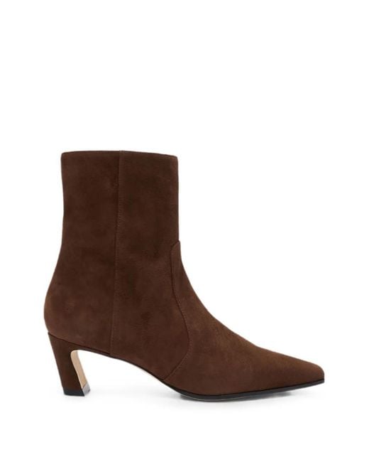 Stuart Weitzman Brown Stassi Sculptural-Heel Ankle Boots