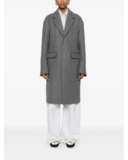 DSquared² Gray Single-Breasted Notched-Lapel Coat