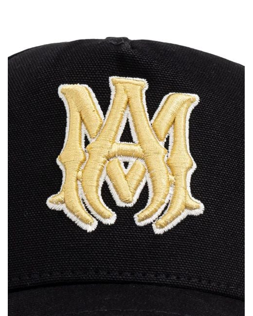 Amiri Black Ma Canvas Cap for men