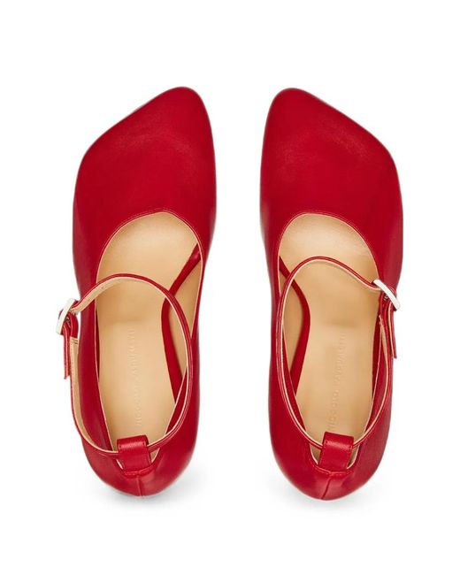 Niccolò Pasqualetti Red Obliqua Block-Heel Pumps