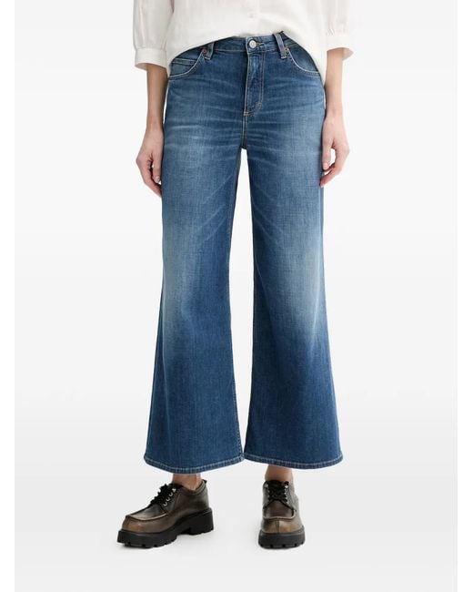 Marc O' Polo Blue Faded Wide-Leg Jeans