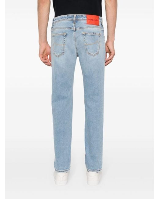 Jacob Cohen Blue Jeans "scott" Clear Mustached With Tears for men