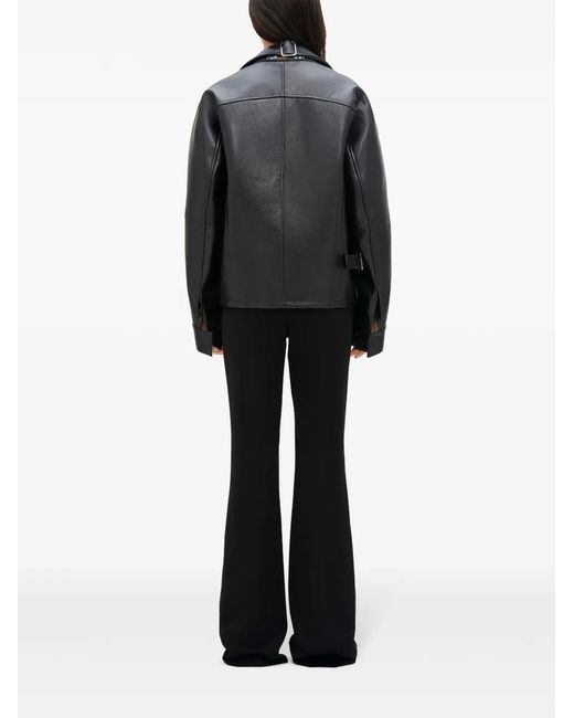 Courreges Black Leather Biker Jacket
