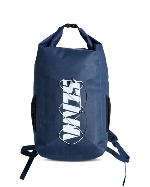 Slam Blue Logo-Print Roll-Top Backpack for men