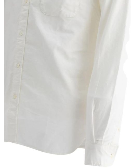 Beams Plus White Oxford Pocket Shirt for men