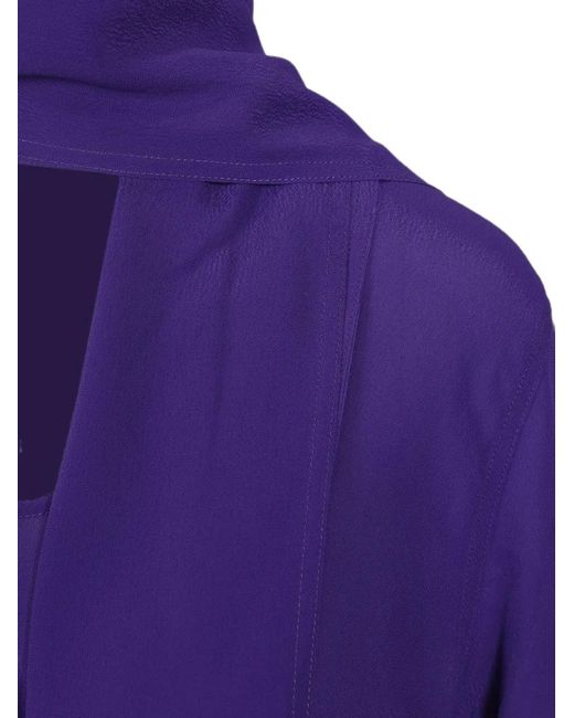 Totême Purple Integrated-Scarf Midi Dress