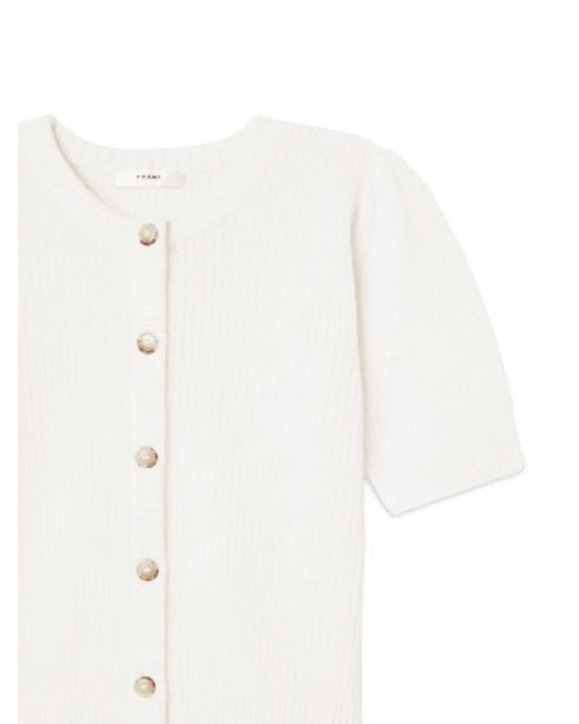 FRAME ショートスリーブ リブカーディガン White