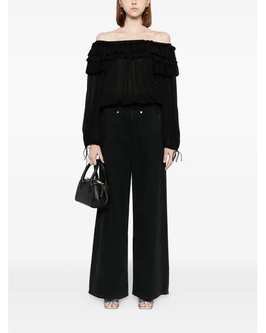 Cynthia Rowley Black Ruffled Blouse