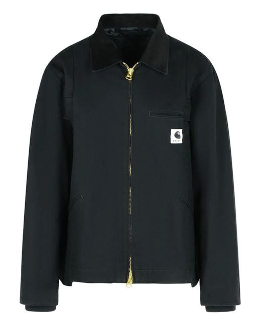 Sacai Black Corduroy-Collar Jacket