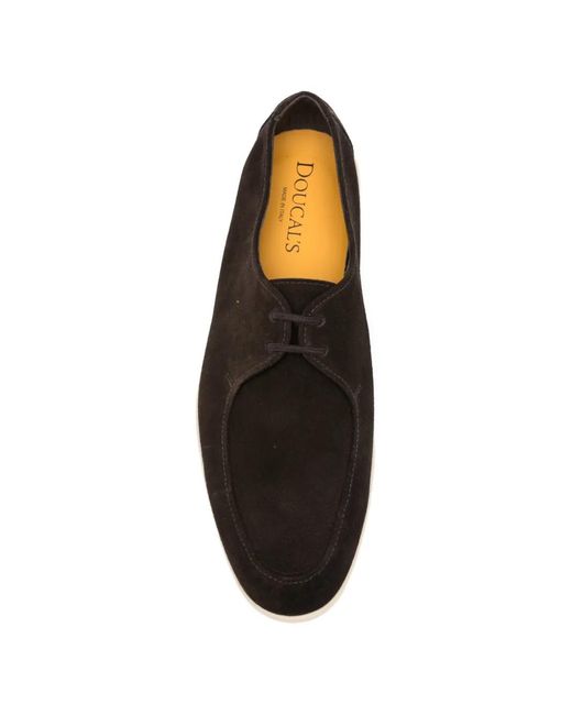Doucal's White Suede Derby Shoes for men