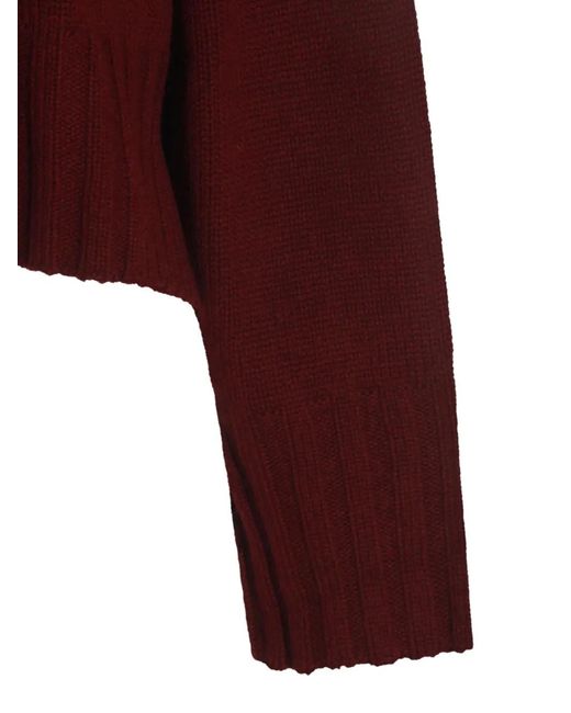 Allude Purple Crew-Neck Ribbed-Knit Sweater
