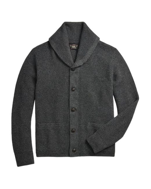 メンズ RRL カシミア カーディガン Gray