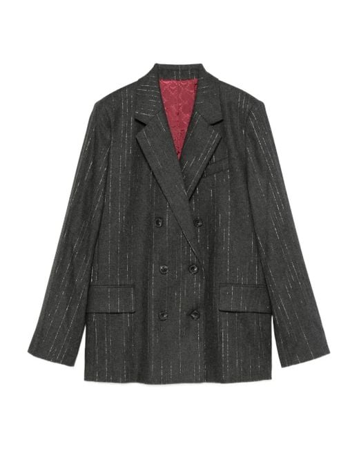 Zadig & Voltaire Gray Double-Breasted Blazer