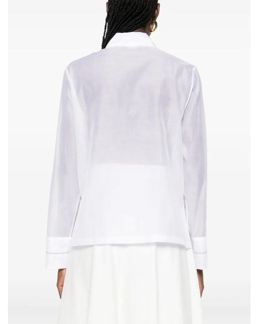 Peserico White Bead-Detailing Shirt