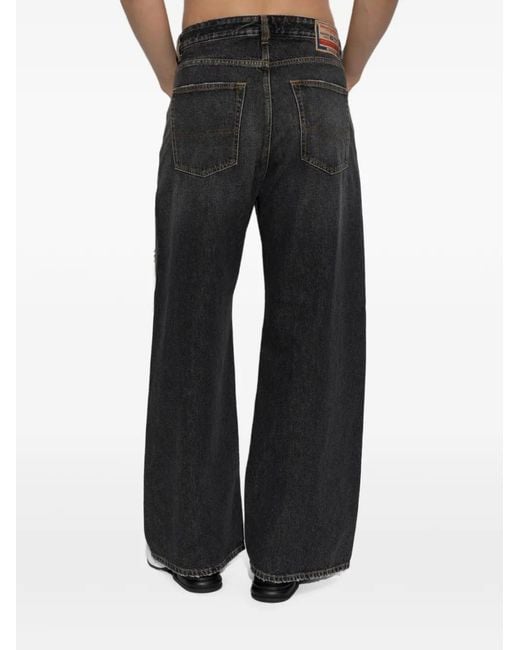 DIESEL Black Relaxed Jeans Low-Waist D-Rise for men