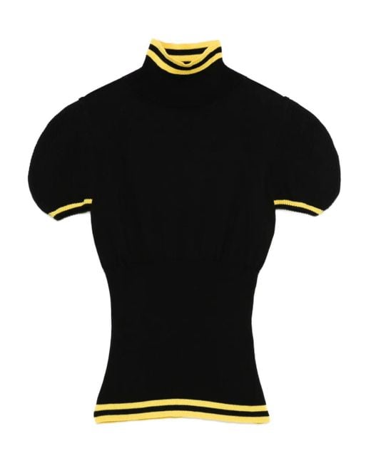 Kiko Kostadinov Black Simone Striped-Trim T-Shirt