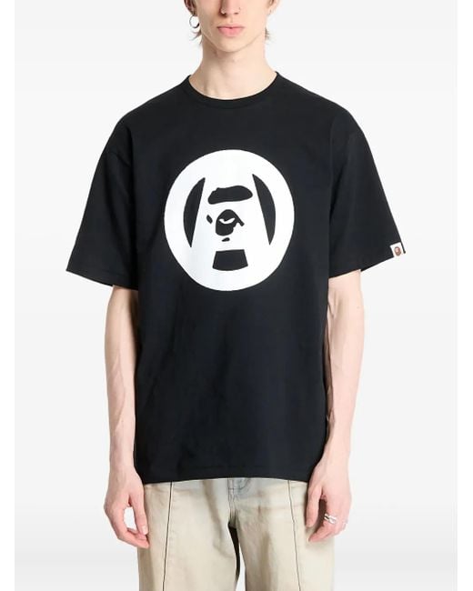 A Bathing Ape Stencil Circle Ape-face Tシャツ Black