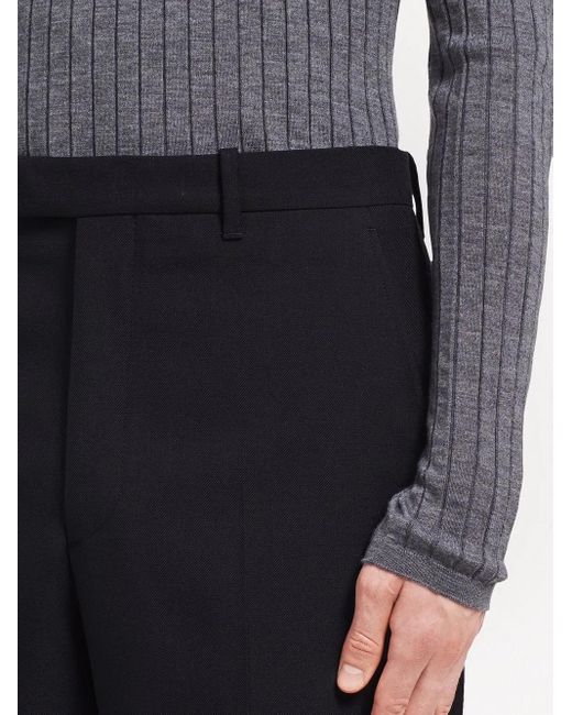 Prada Black Tailored Straight-Leg Trousers for men