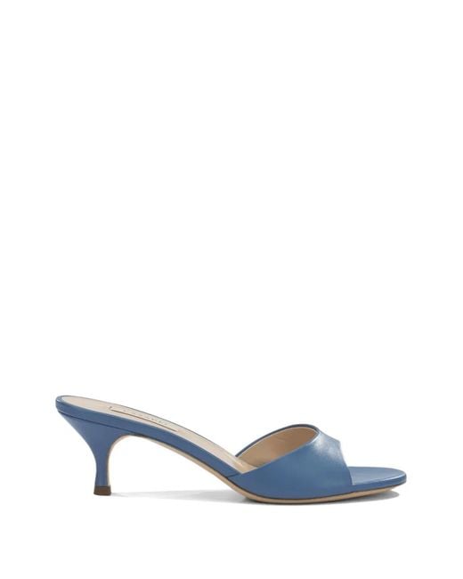 Casadei Blue Leather Kitten-Heel Pumps
