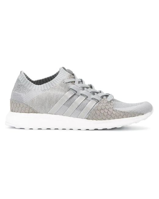 Adidas White X Pusha T Eqt Support Ultra Primeknit "Grayscale" Sneakers