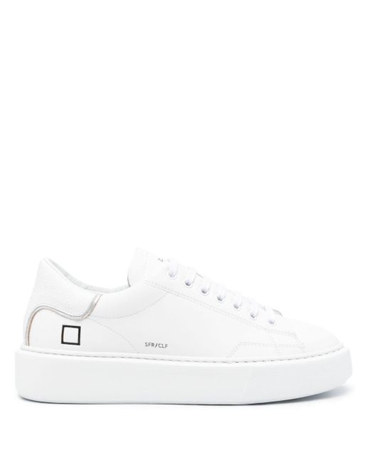 Date Leren Sneakers in het White