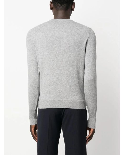 Drumohr Gray Crew-Neck Cashmere Jumper for men