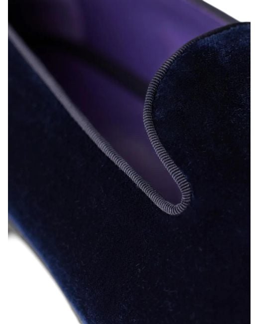 Ralph Lauren Blue Mocassins Alonzo En Velours for men