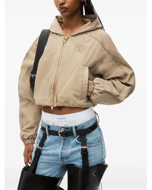 Alexander Wang Natural Zip-Up Hooded Jacket