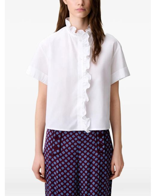 Claudie Pierlot White Victorian Collar Poplin Shirt