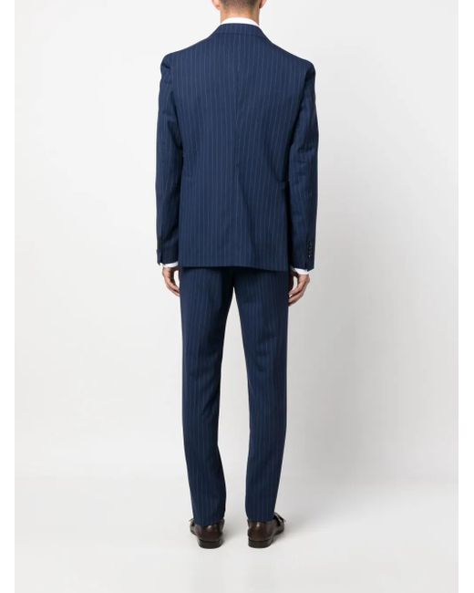 Tagliatore Blue Pinstripe Double-Breasted Two-Piece Suit for men