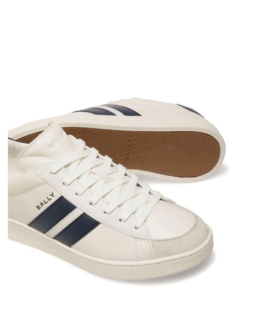 Bally White Stripe-detail Leather Sandals for men