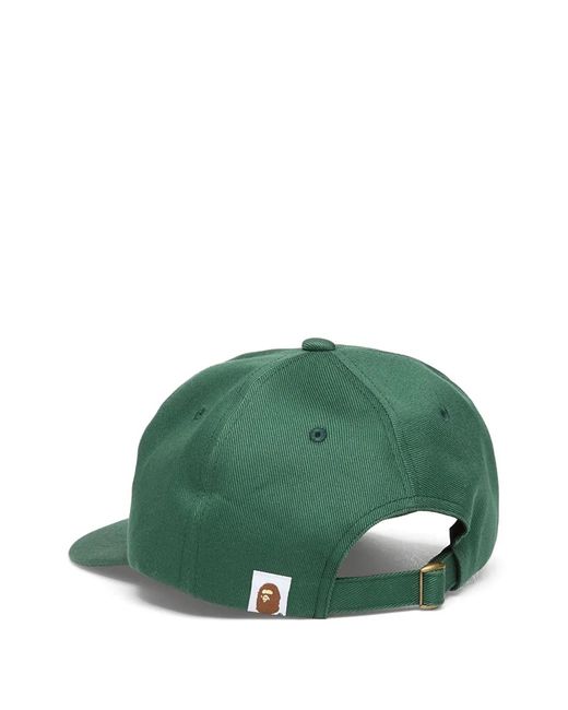 A Bathing Ape Green Patched-Panel Cotton Cap