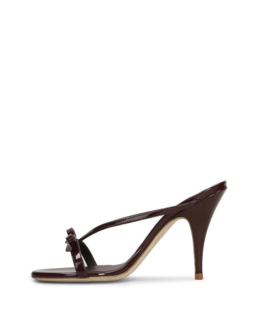 3Juin Red Natalia Bow-Detail Patent-Finish Sandals