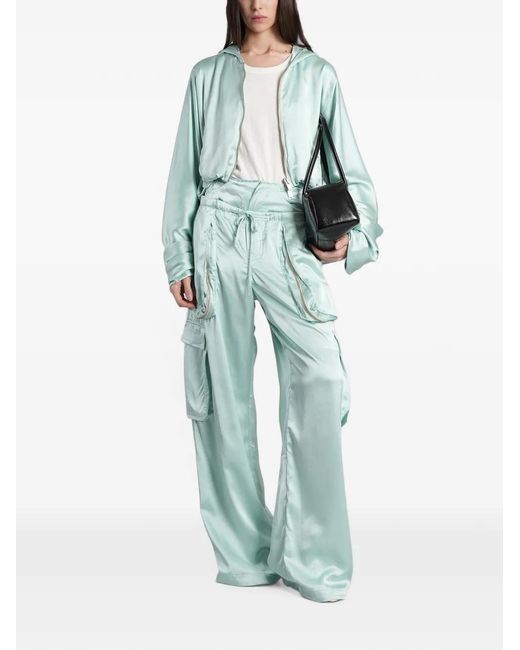 B1ARCHIVE Blue Satin Hooded Jacket