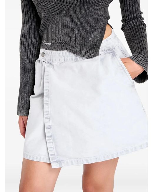 Carhartt White Emery Wrap-Front Mini Skirt