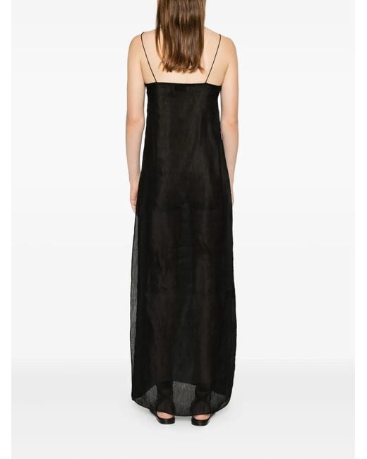 Matteau Black Sheer Cami Midi Dress