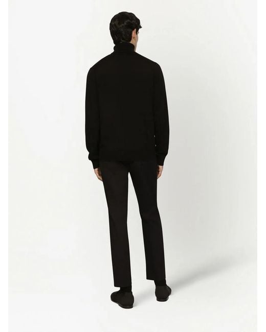 Dolce & Gabbana Rollkragenpullover Mit Logo-Schild in Black für Herren