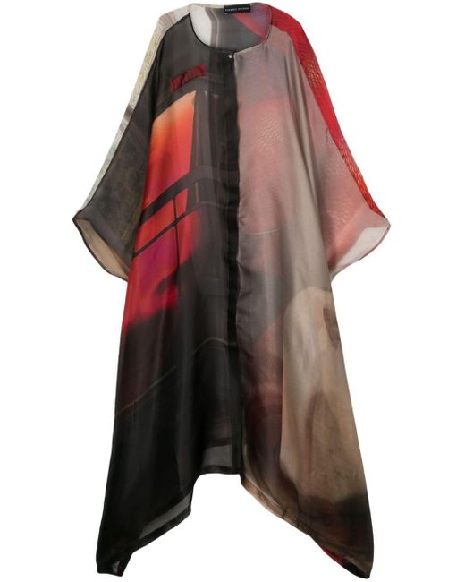 Robe mi-longue à imprimés multiples BARBARA BOLOGNA en coloris Black