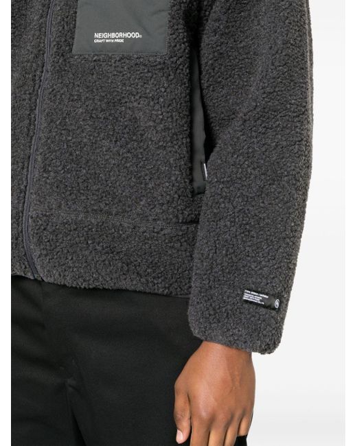 Neighborhood Black Flap-pocket Fleece Jacket for men