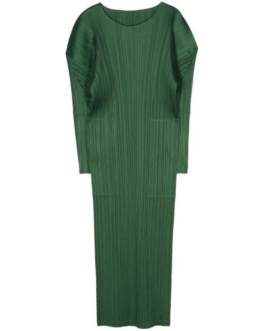 Abito February lungo di Pleats Please Issey Miyake in Green