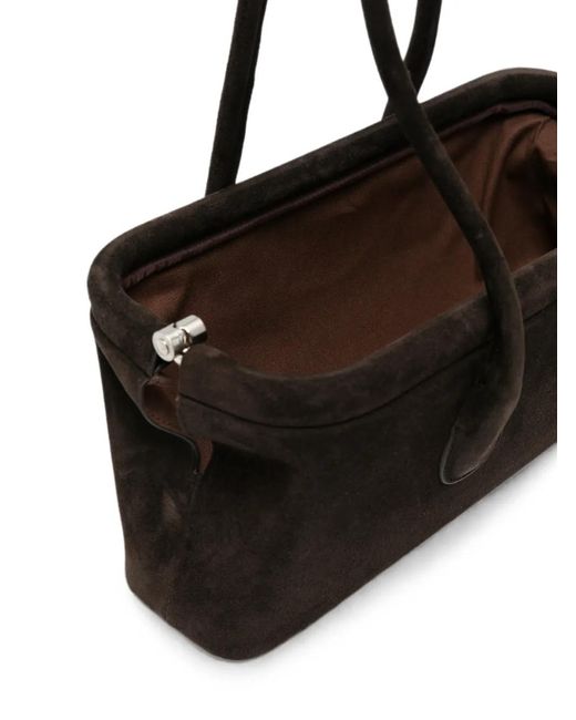 OSOI Black Boat Wide Suede Shoulder Bag