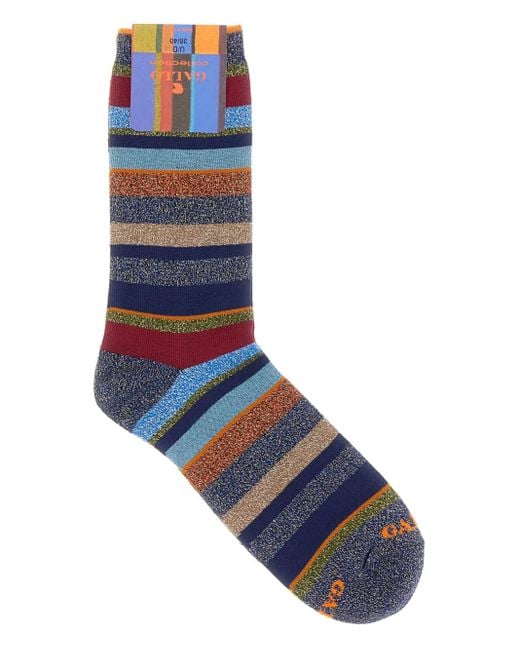 Calcetines a rayas metalizadas Gallo de color Blue