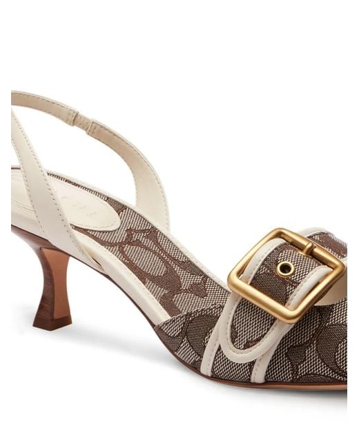 COACH Brown Margot Buckle-Detail Sandals