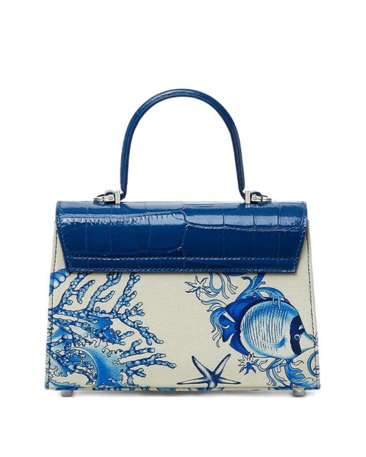 Versace Blue Small Underwater Barocco Medusa '95 Handbag