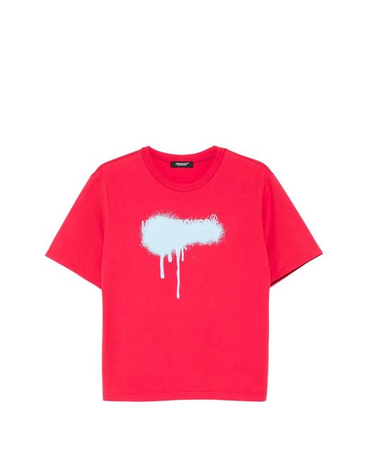 Undercover Pink T-Shirt À Imprimé Taches De Peinture
